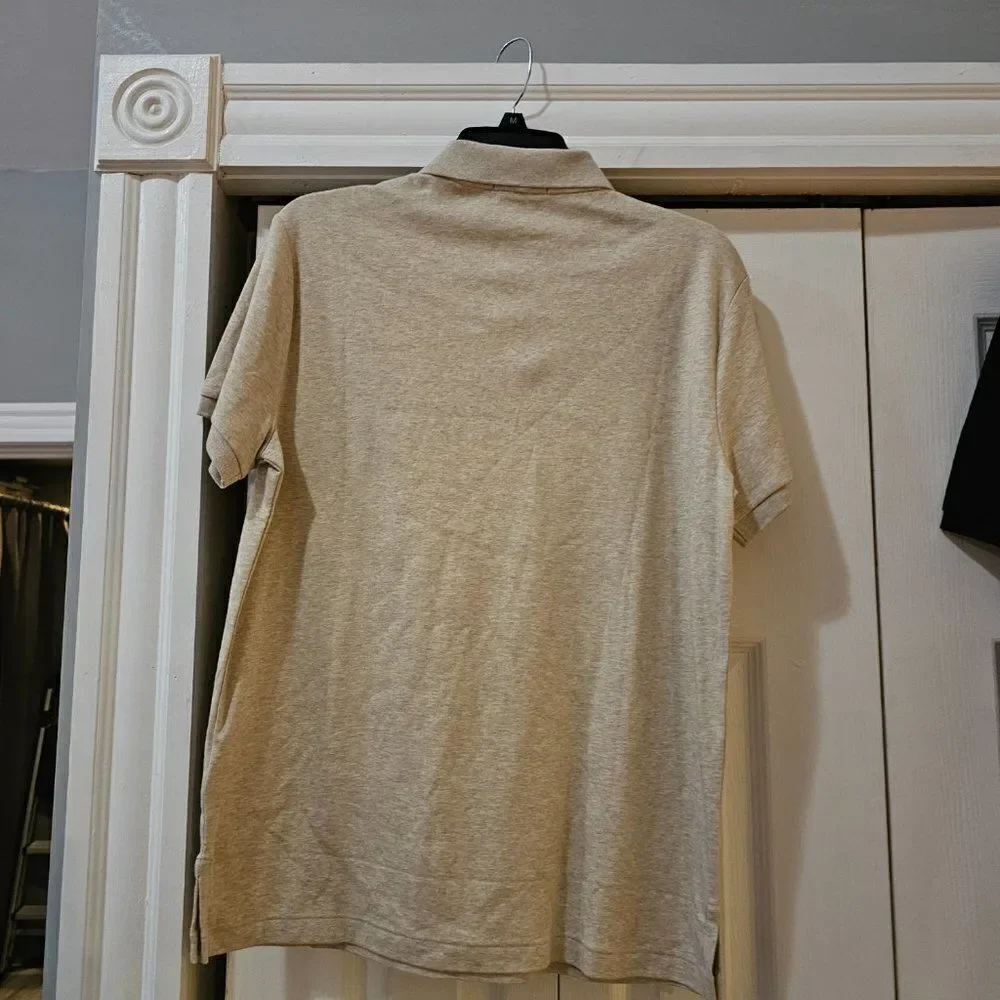 Ralph Lauren Men's Polo Dune Tan Custom Slim Fit Short Sleeves Shirt Size Medium